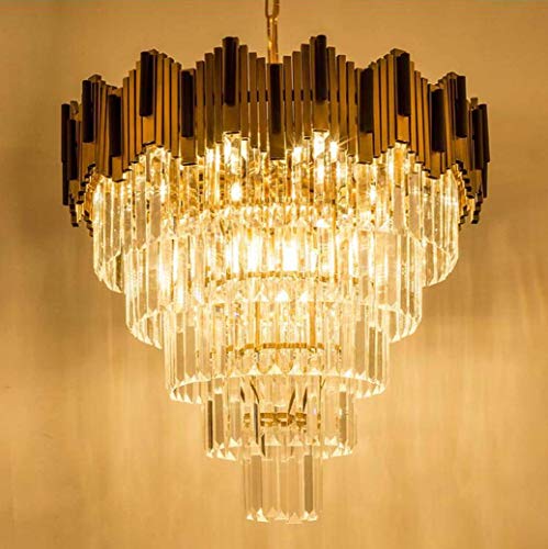 YANGQING Light Lamp 2019 New Pendant Lights, Modern Creative Crystal Chandelier, Living Room Bedroom Villa Designer Pendant Lamp Home Decorativ Hanging Ceiling Light, E14, 110V-220V,45cm,Colour:45cm