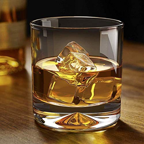 TEMKIN Whiskey Glasses, Hand Blown Crystal, Seamless Design for Scotch, Bourbon and Old Fashioned Cocktails, 12Oz Set of 2 Decanter Decanter