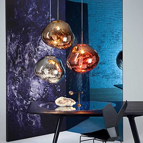 XNHAFW Modern Large Globe Pendant Light, Lava Irregular Glass Pendant Light, LED Ceiling Hanging Lighting, Lava Ball Drop Pendant for Living Room Corridor