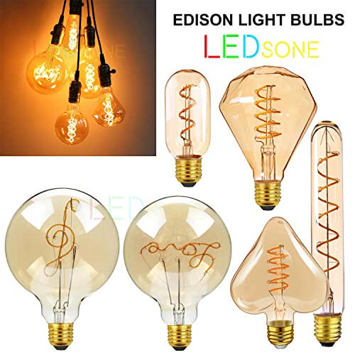 Diamond Vintage Edison LED Light Bulb 4W, E27 Screw Bulb Retro Old Fashioned LED Filament Glass Antique Lamp Makes Beautiful Design (Diamond)