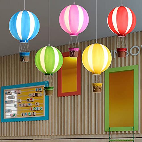 Creative Kids Cartoon Light Fixture Kindergarten Light Blue Chandelier Ceiling Light Hot Air Balloon Ceiling Light Fixture Children's Room Art Lamps Lighting Creative Specialty Rom-Color. 30*50cm
