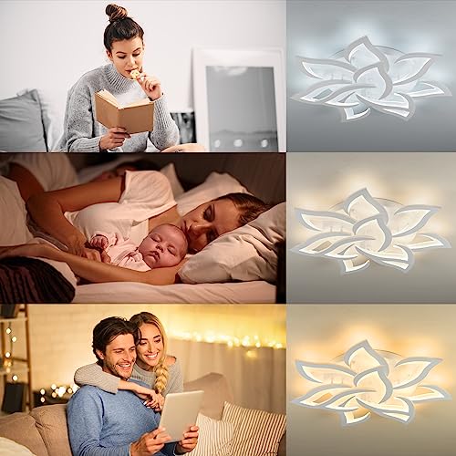LED Ceiling Light Dimmable Living Room Lamp with Remote Control Colour Changing Bedroom Ceiling Lamp Modern Ceiling Lighting Ceiling Lighting Chandelier Lamp Dimming 10Heads/Diameter 85cm / 33.4Inches