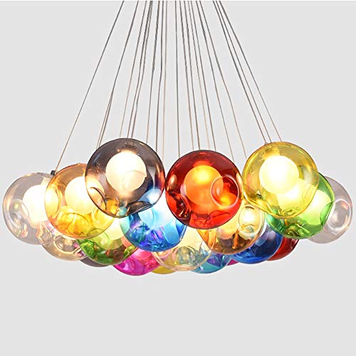 TAXXII 15 Lights Multi-Bubble Ball Home Luxury Chandelier for Living Room Minimalist High Ceiling Pendant Ligh Bedroom Creative Personality lamp Nordic Bar Restaurant Home Luxury chandeli