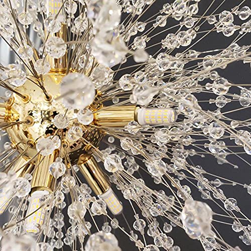 Swinkz 45/50/55/60cm Wide Crystal Pendant Light Anti-Glare LED Dandelion Chandelier Modern Style Ceiling Hanging Light in Chrome for Dining Room Reception Cafe Clothes Stores(Size:45cm)
